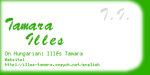tamara illes business card